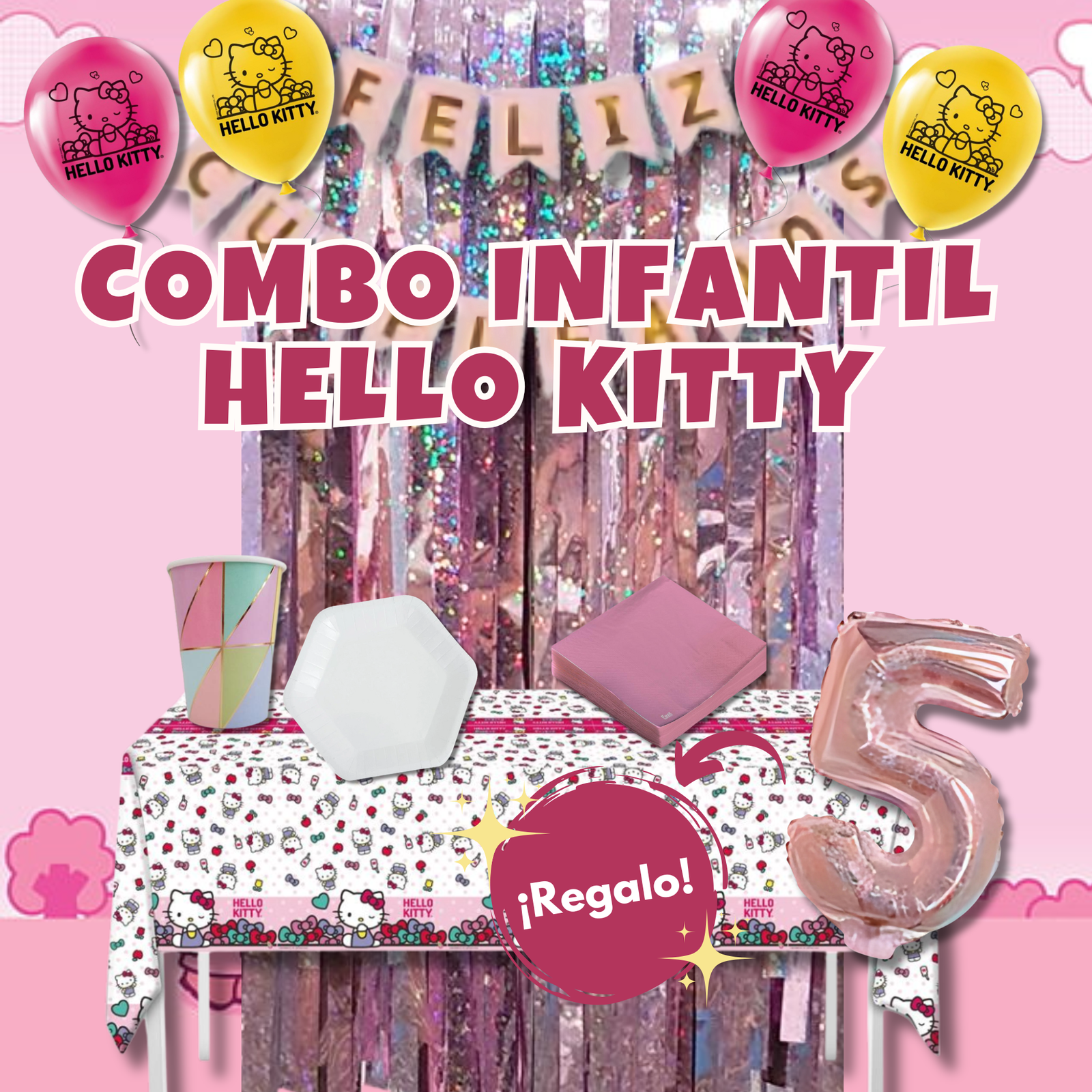 COMBO PREMIUM HELLO KITTY PARA 10 CHICOS
