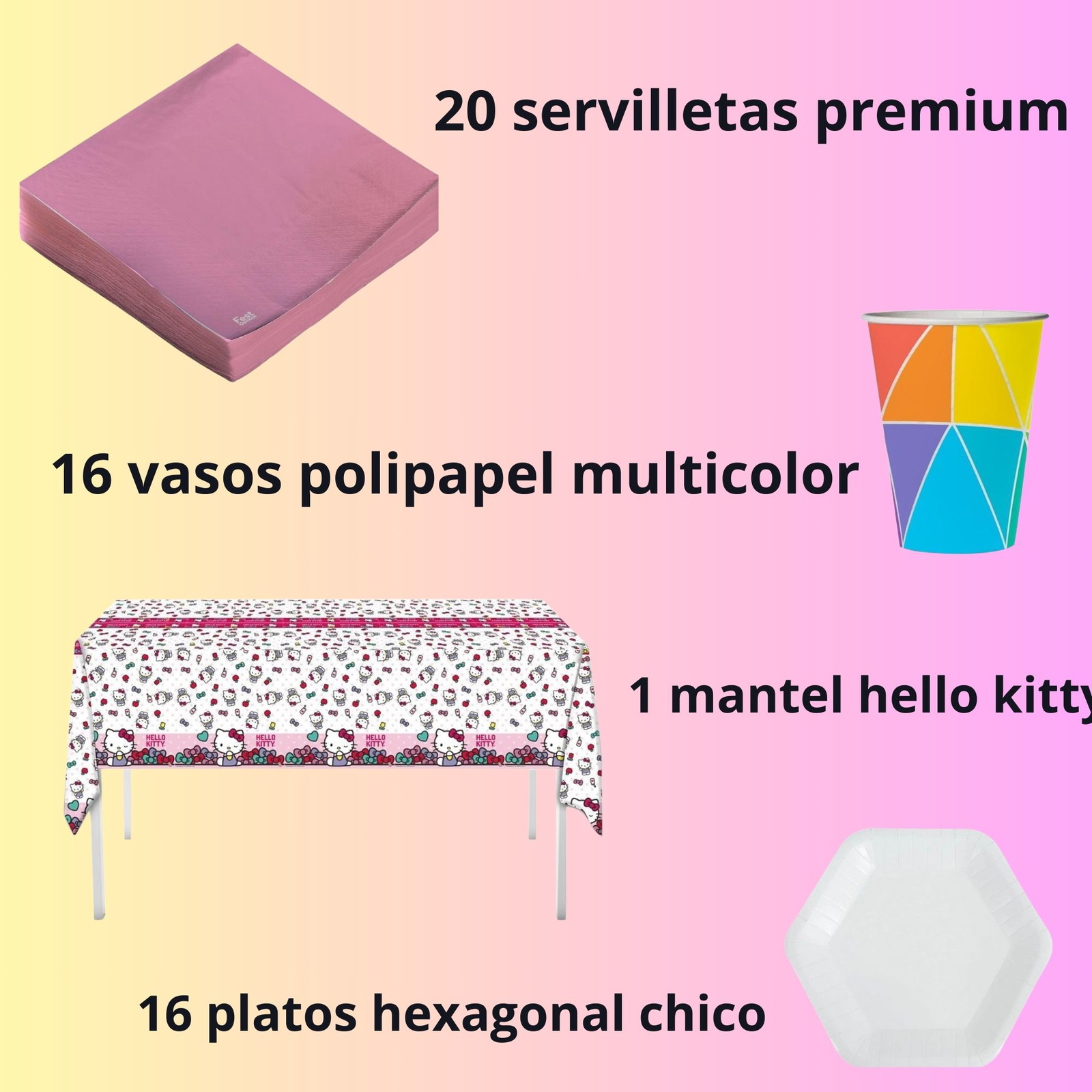 COMBO PREMIUM HELLO KITTY PARA 10 CHICOS