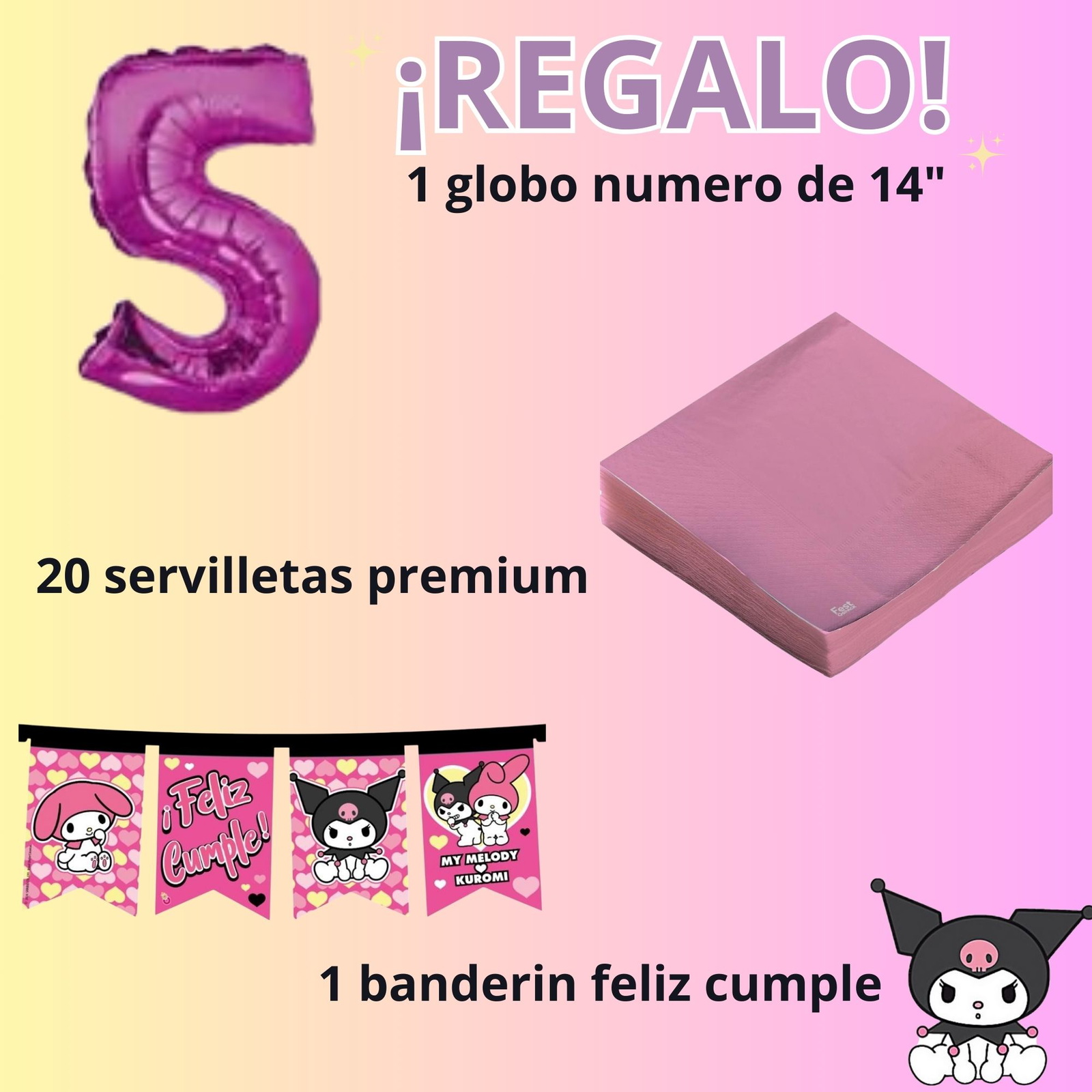 COMBO PREMIUM KUROMI PARA 10 CHICOS