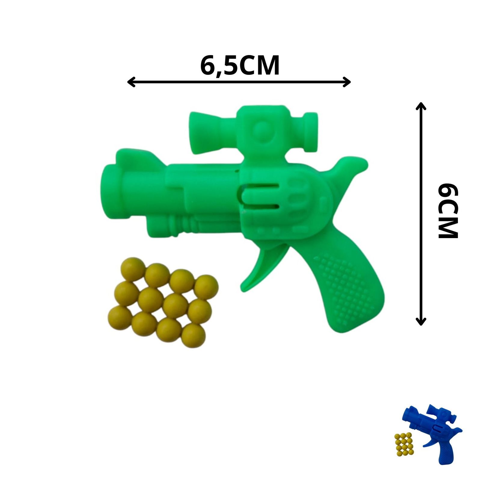 BLISTER PISTOLA LANZA PELOTITAS X20