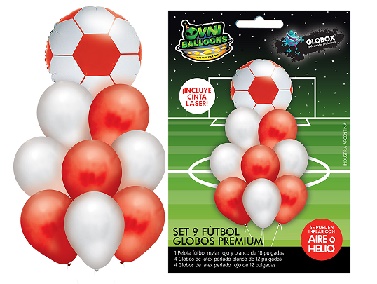 Set 9 globos de fútbol