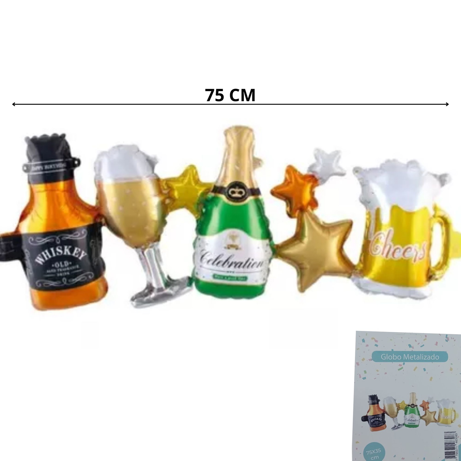 GLOBO MYLAR GUIRNALDA BOTELLAS 75X35CM