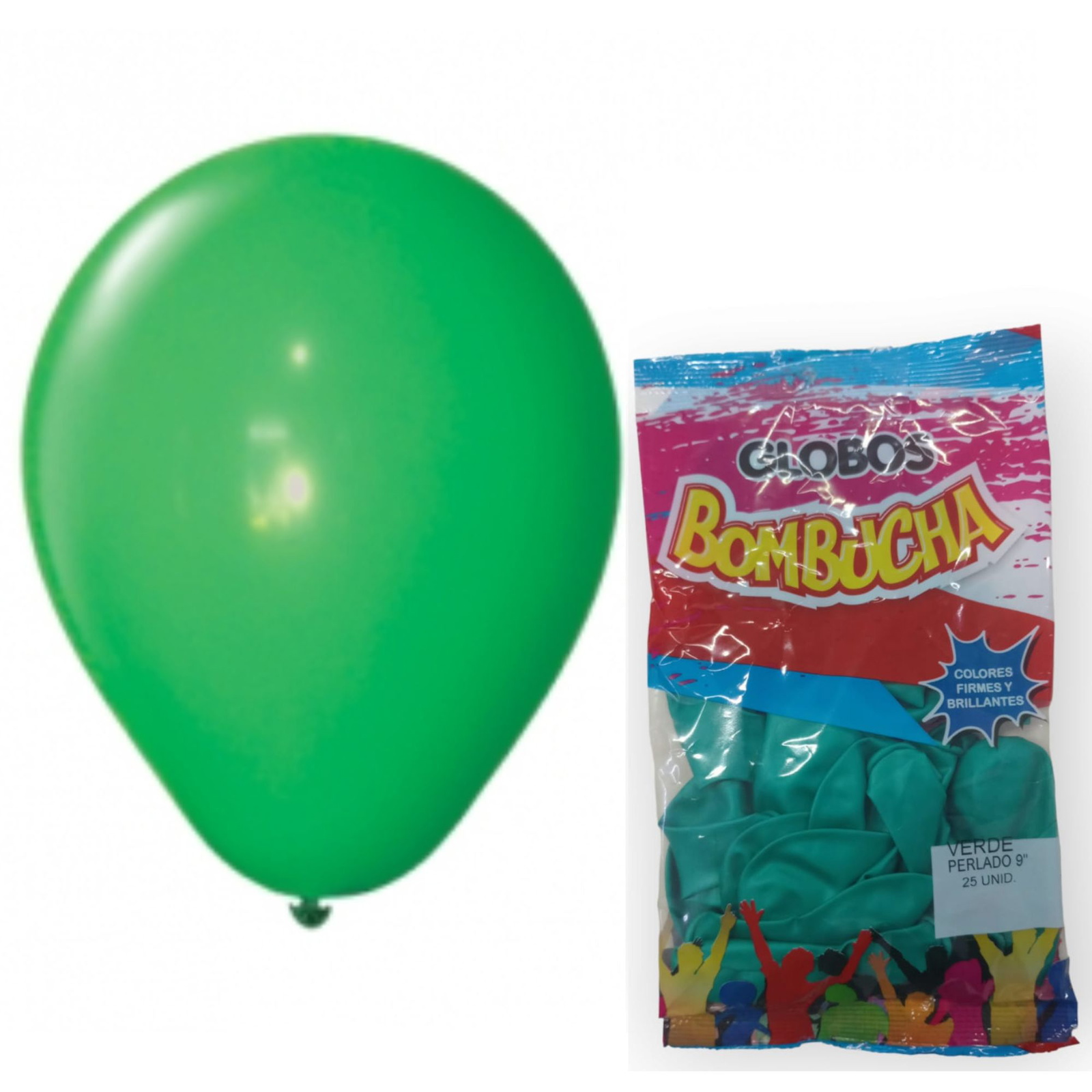 GLOBO BOMBUCHA PERLADO 9" X25 VERDE