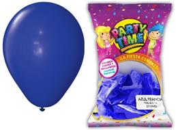 GLOBO PARTY TIME PERLADO 12" X25 AZUL FRANCIA