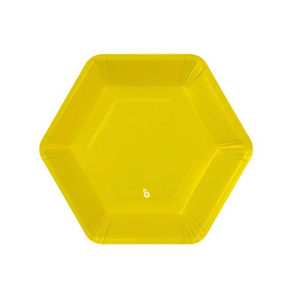 PLATO HEXAGONAL GRANDE X8 AMARILLO