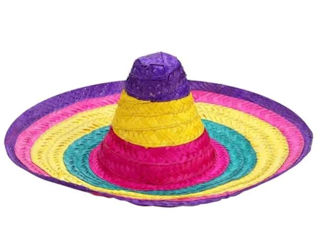 GORRO MEXICANO DE PAJA MULTICOLOR X1