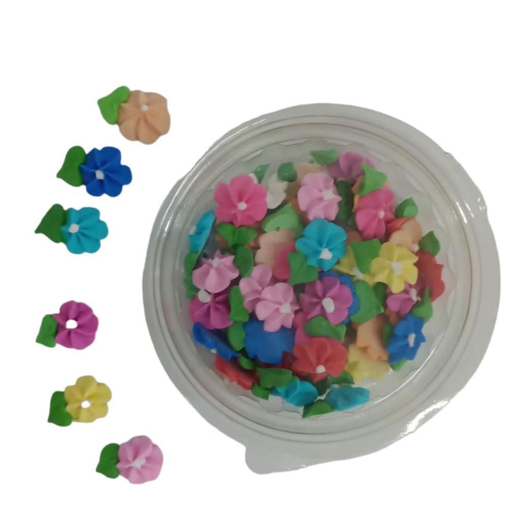 PASTILLAJE FLOR DURAZNO CON HOJA MULTICOLOR X50