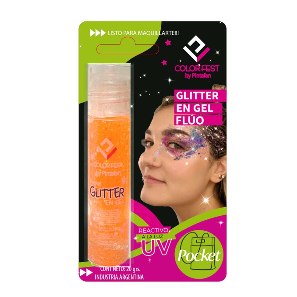GLITTER EN GEL 20GRS X1 FLUO NARANJA