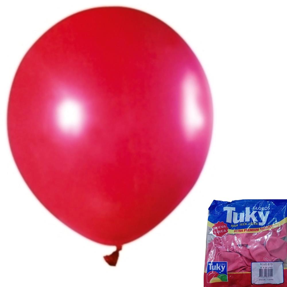 GLOBO T STANDARD 9"X25 ROJO